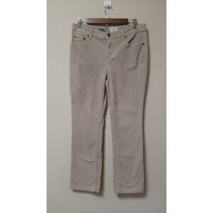 St. Johns Bay Straight Leg Corduroy Jeans Women's 10 Beige Stretch
